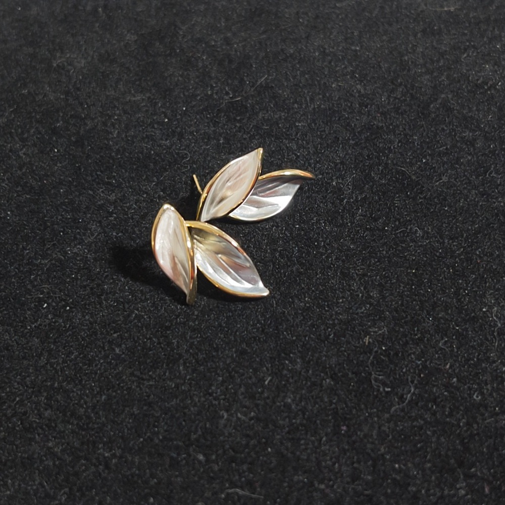 S925 Gold and Silver Leaf Earrings